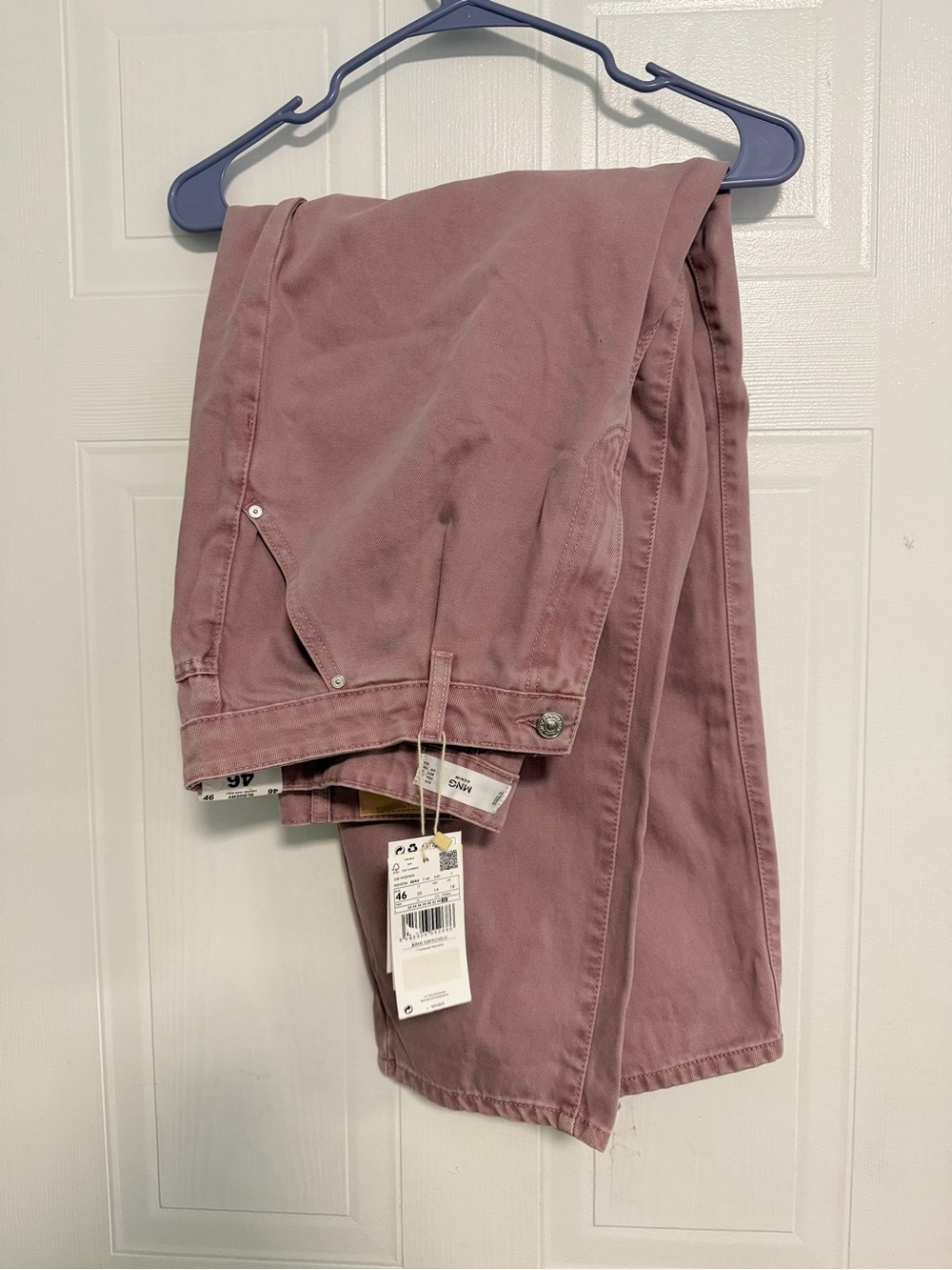 Mauve Pink slouchy cropped / high waist jean
